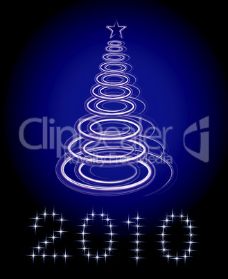 Christmas tree vector on black background