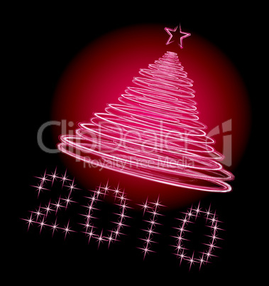 Christmas tree vector on black background.
