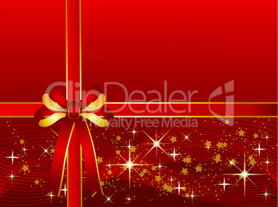 Roter Weihnachtshintergrund mit Geschenkschleife