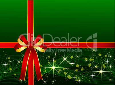 Grüner Weihnachtshintergrund mit Geschenkschleife