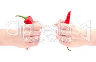 Red Pepper Chilli in the Hands