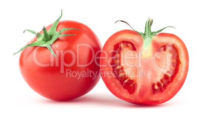 Tomato with green leaf