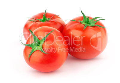 Tomato with green leaf