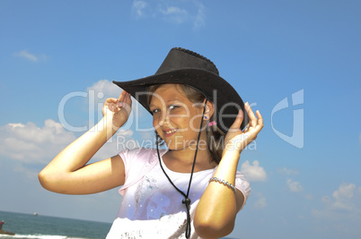 Trying on a hat