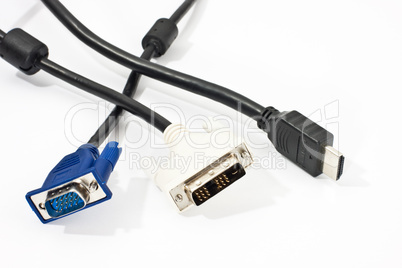 VGA, DVI und HDMI-Stecker, VGA, DVI and HDMI connector