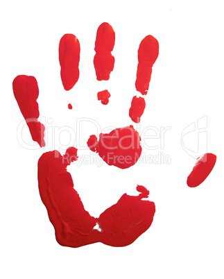Red hand-print