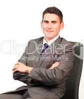 businessman relaxing on a chair