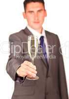 businessman with champagne