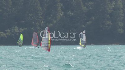 Surfer and KiteSurfer Jumping Lake Of Silvaplana