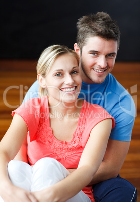 couple sitting on floor