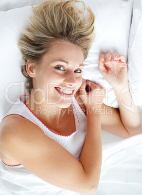 woman lying in bed