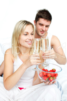 Couple toasting with champagne