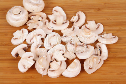 mushrooms on chopping board