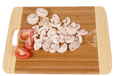 mushrooms on chopping board