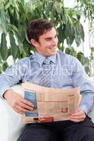 businessman reading a newspaper