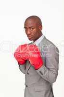 businessman with boxing gloves