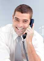 businessman on phone in office