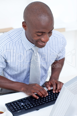 businessman using a computer in office