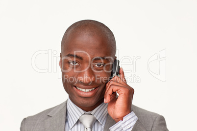 businessman talking on mobile phone