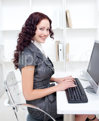 businesswoman working in office