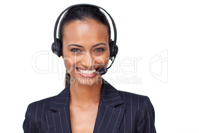 businesswoman with a headset