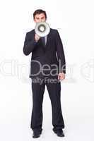 businessman with megaphone