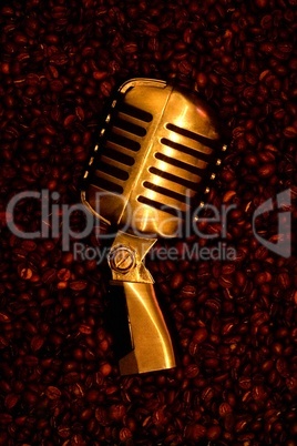 Microphone on coffee beans
