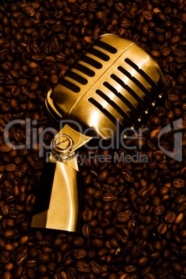 Microphone on coffee beans