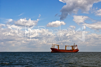 Tanker ship in open sea