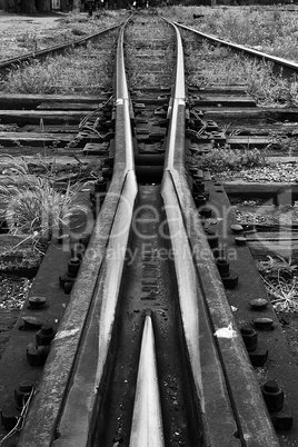 Grungy rails in monochrome