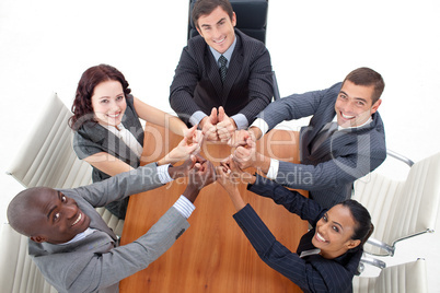 businesteam with thumbs up