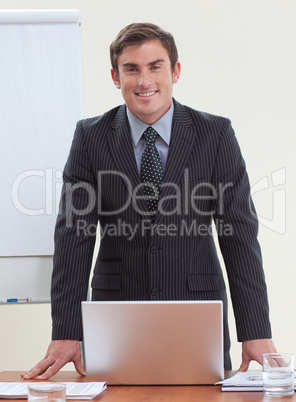 Confident businessman in office