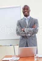 Confident businessman in office