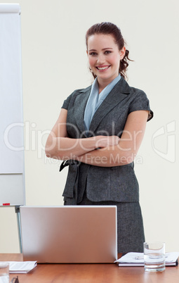 businesswoman with folded arms