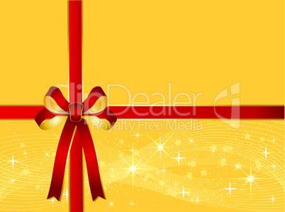 Gelber Weihnachtshintergrund mit Geschenkschleife