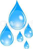Illustration von 5 blauen Wassertropfen