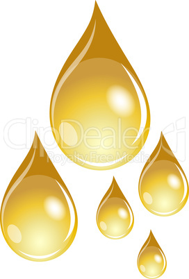 Illustration von 5 goldenen Wassertropfen