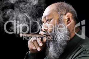 Man smoking cigar