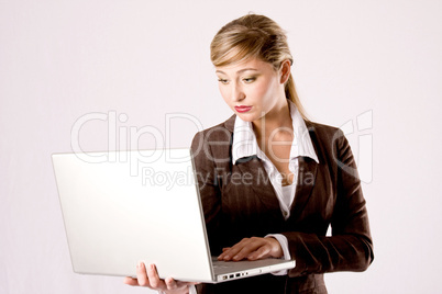 business woman is using a laptop