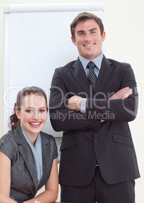 Businesswoman in a meeting with her manager