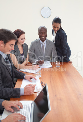 Business people working together in a meeting