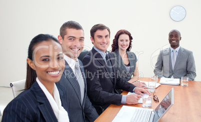 Business team talking in a meeting