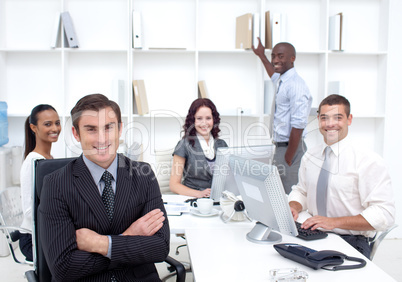 Business people working in office