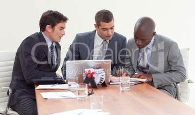 Businessmen in a meeting  working together