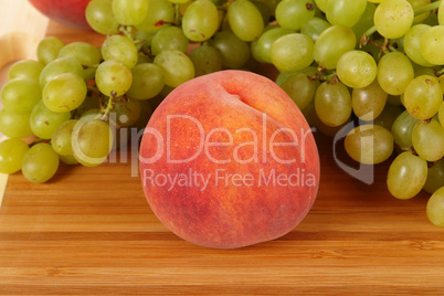 peach with grape