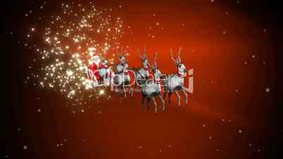 Santa with Red Snow Background HD1080