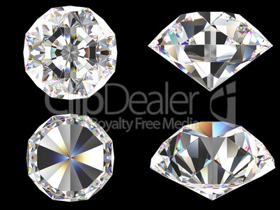 diamond set with different view isolated