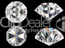 diamond set with different view isolated
