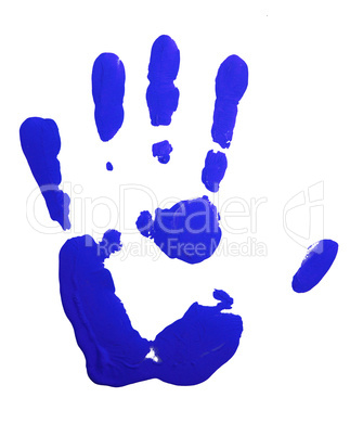 Blue hand-print
