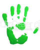 Green hand-print